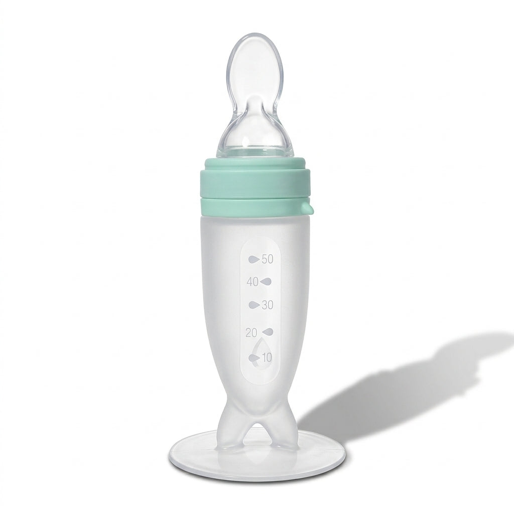 Nomly squeeze spoon feeder in Green