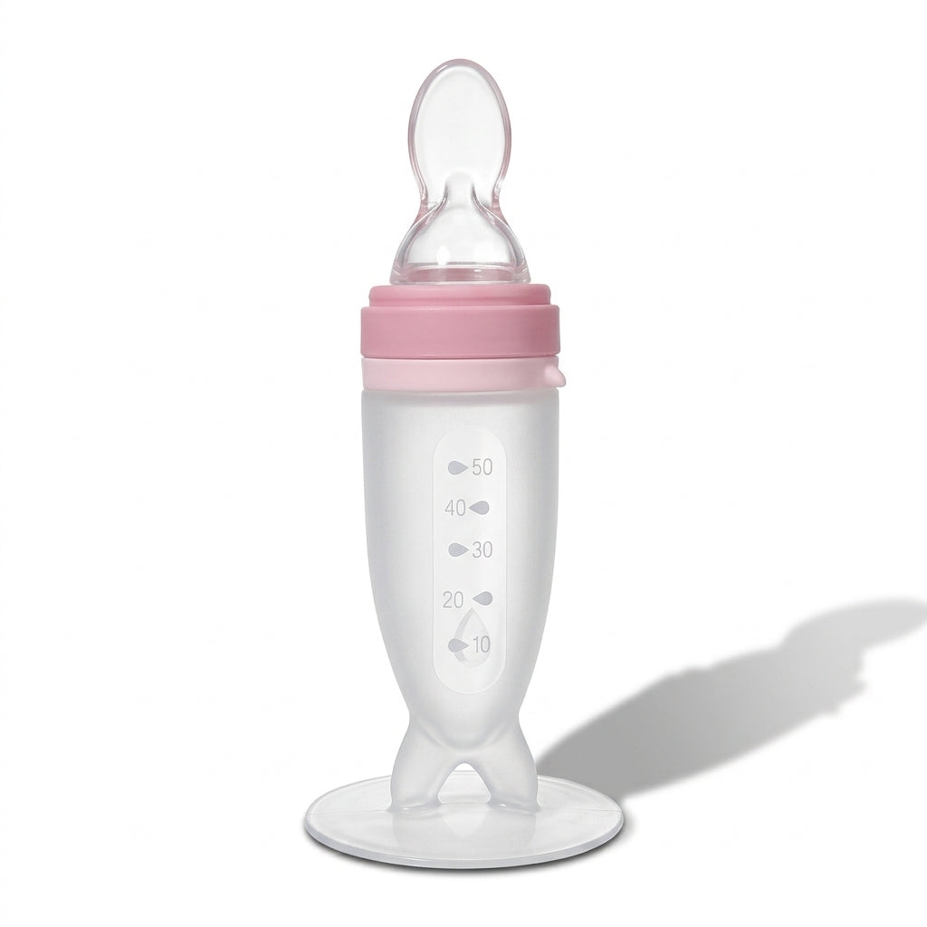Nomly squeeze spoon feeder in Pink